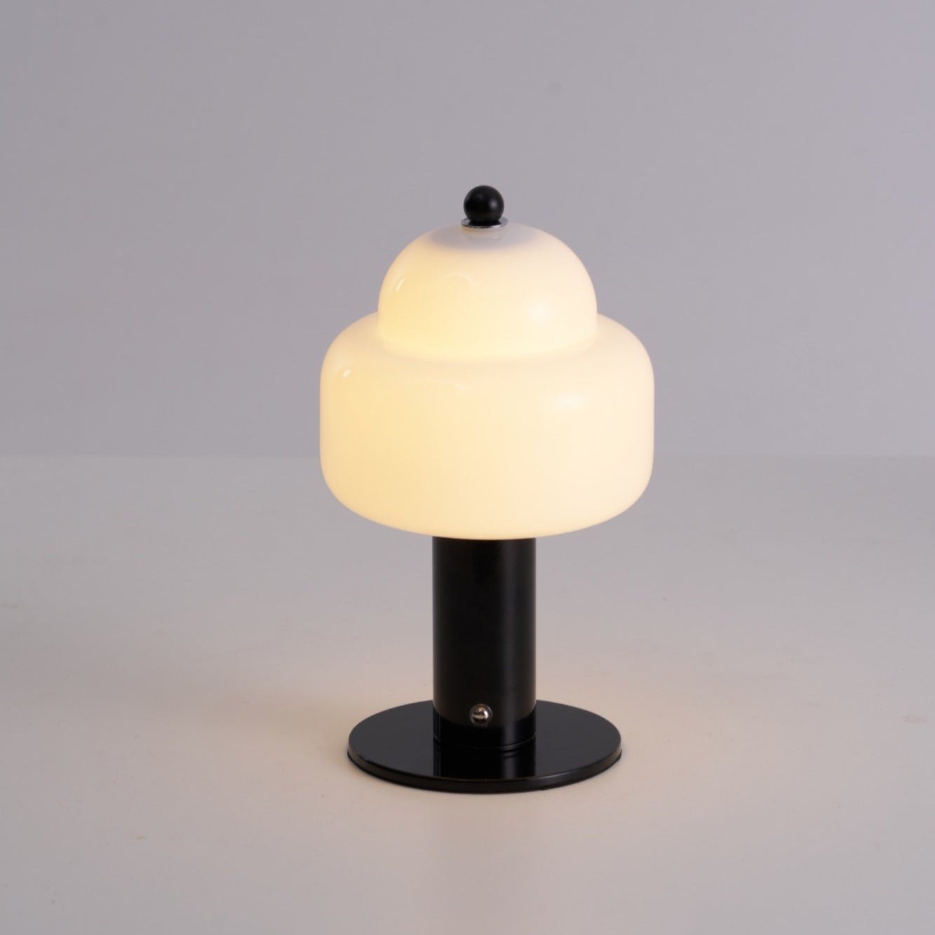 Cloud Dome Table Lamp | Frosted Glass & Metal | Black/Beige