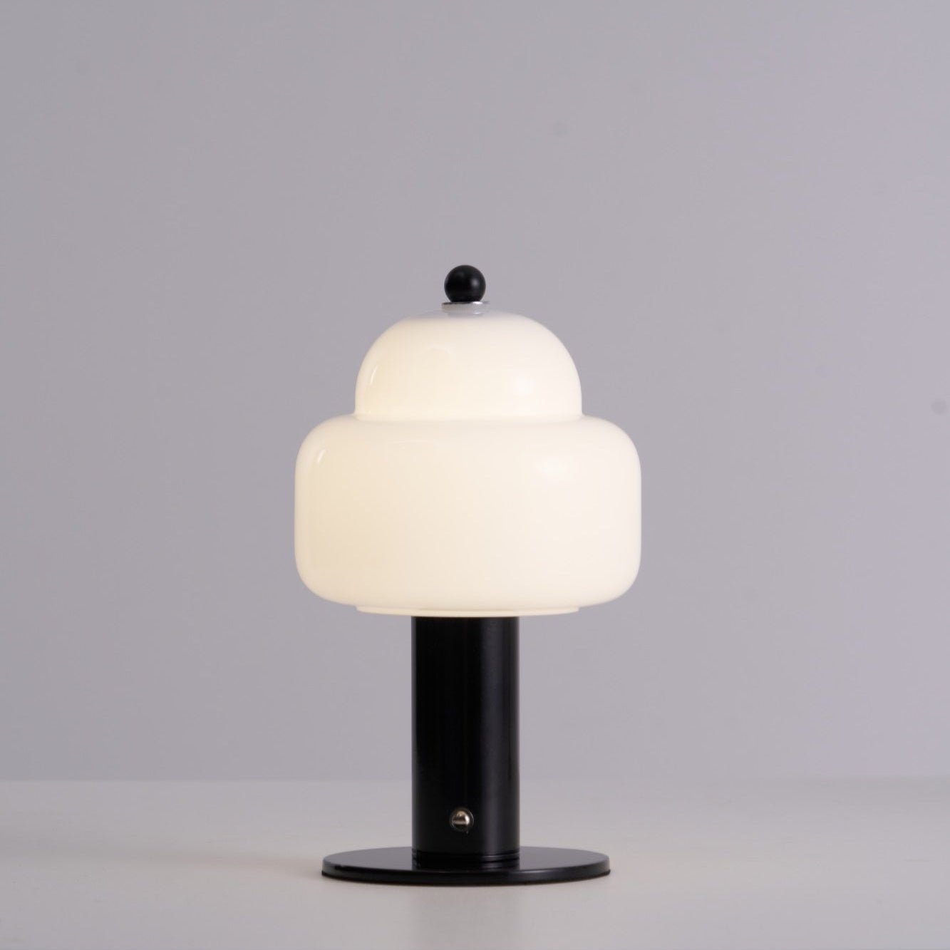 Cloud Dome Table Lamp | Frosted Glass & Metal | Black/Beige