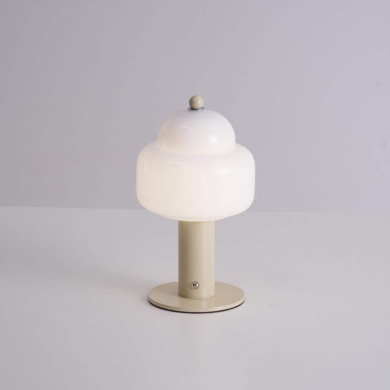Cloud Dome Table Lamp | Frosted Glass & Metal | Black/Beige