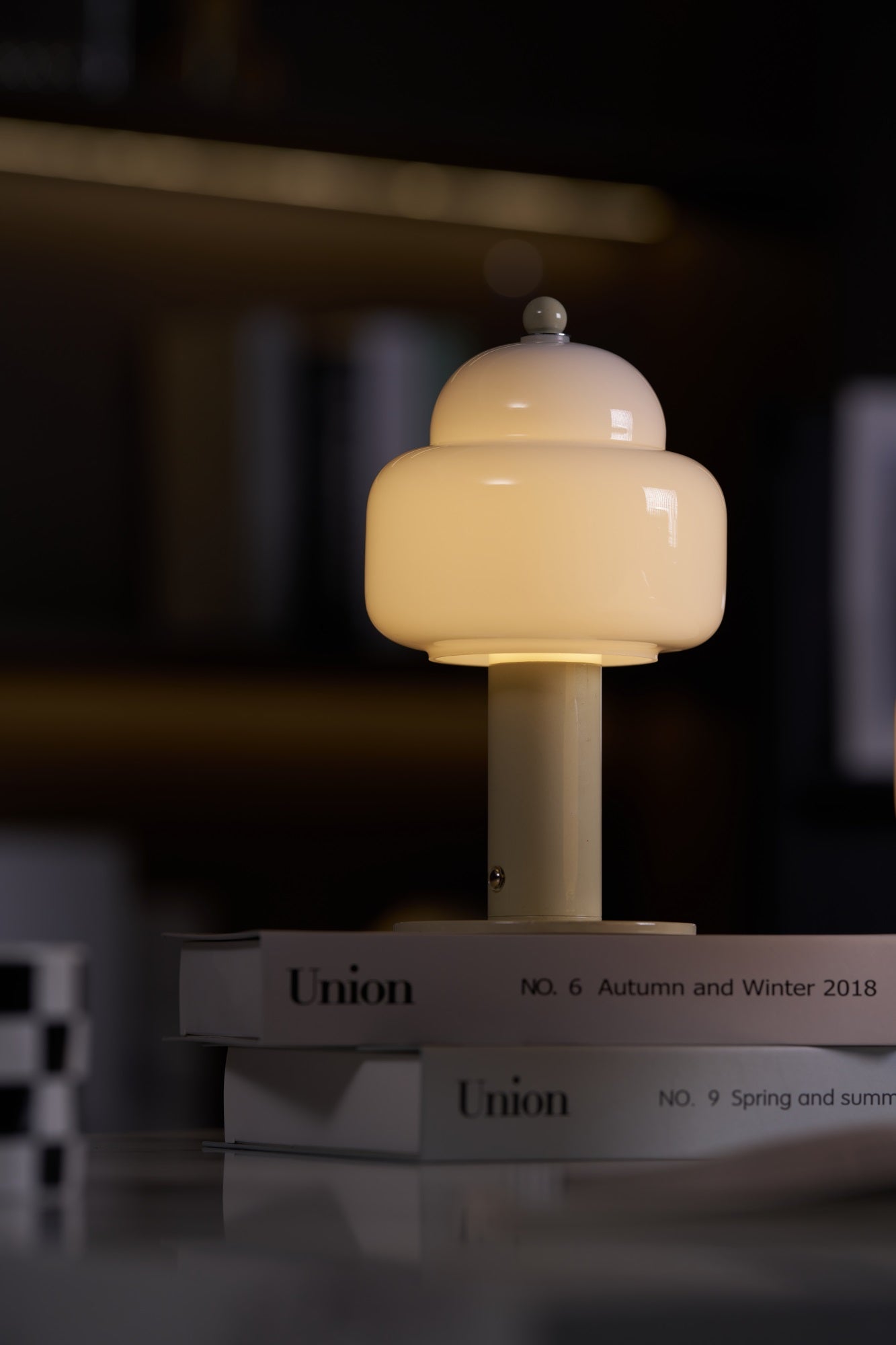 Cloud Dome Table Lamp | Frosted Glass & Metal | Black/Beige