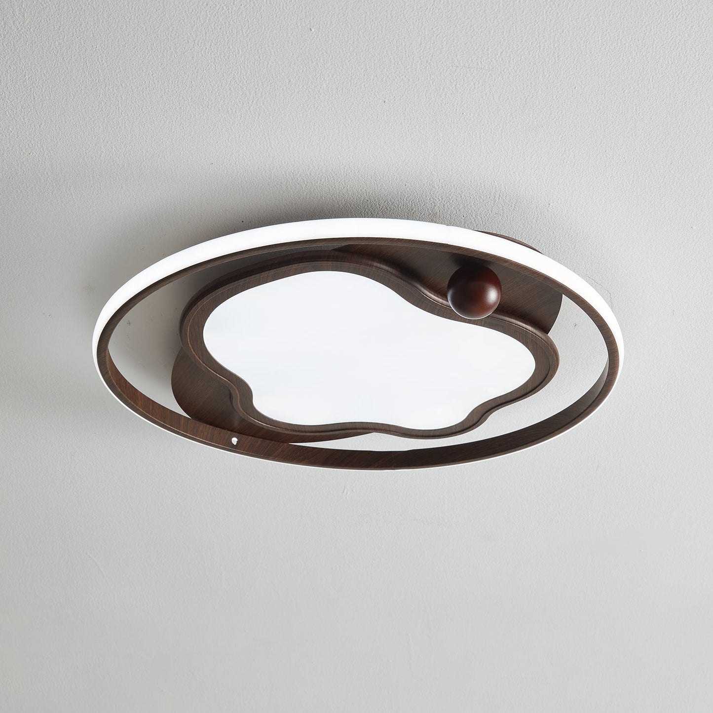 Cloudcrest Ceiling Light | Walnut Wood Grain | Warm/Neutral/Cool Light