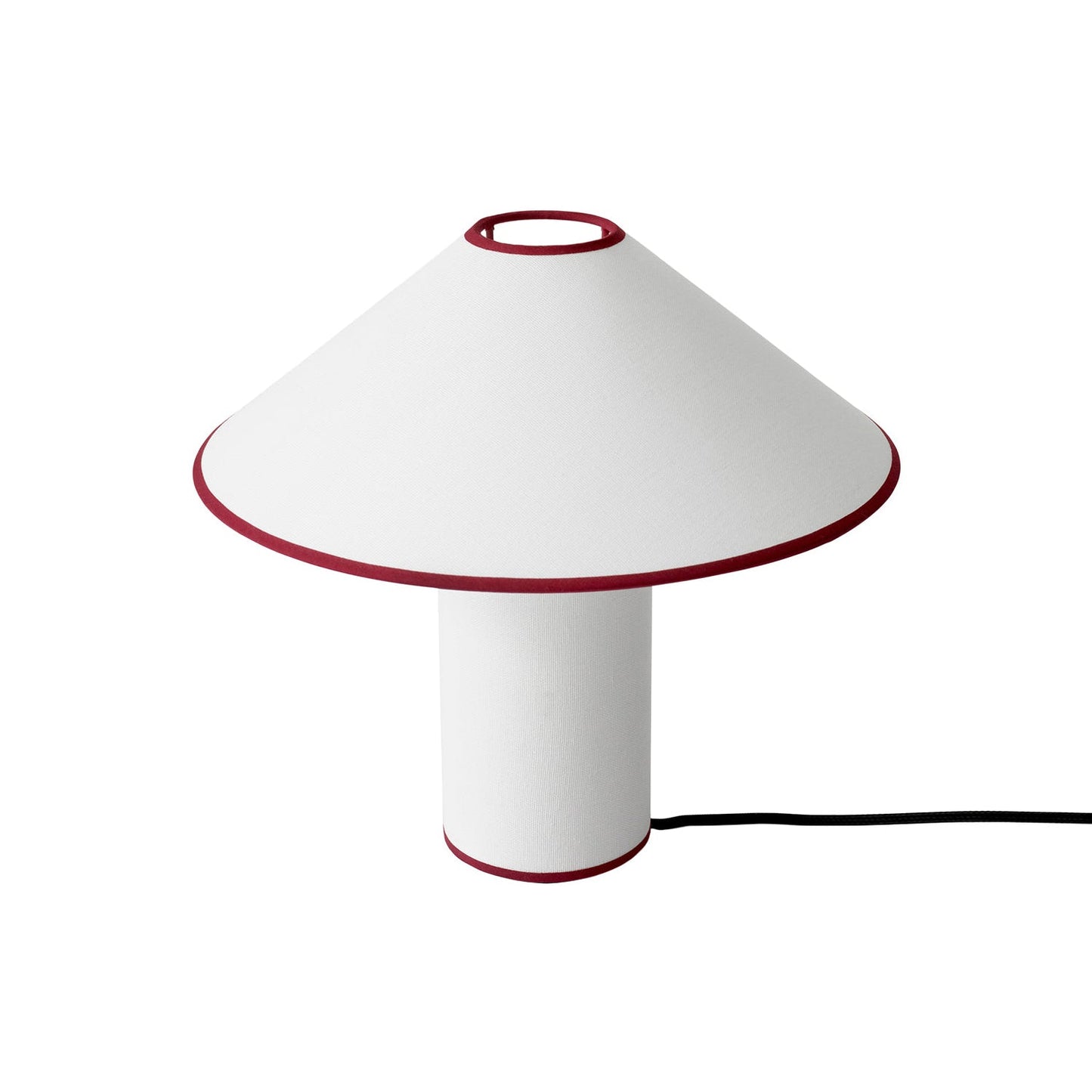 Fabric Table Lamp | Metal & Fabric | Red or Black with White Shade