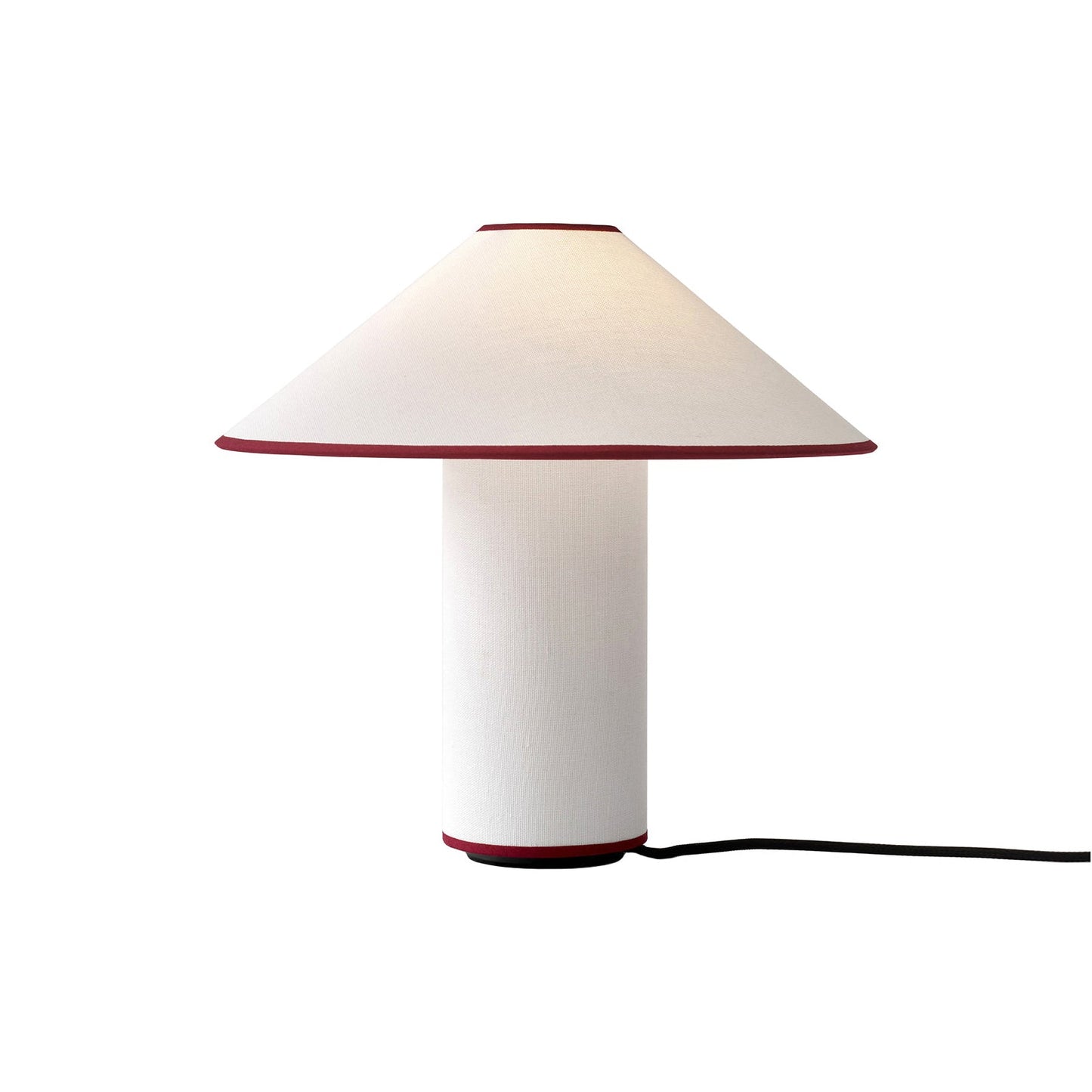 Fabric Table Lamp | Metal & Fabric | Red or Black with White Shade