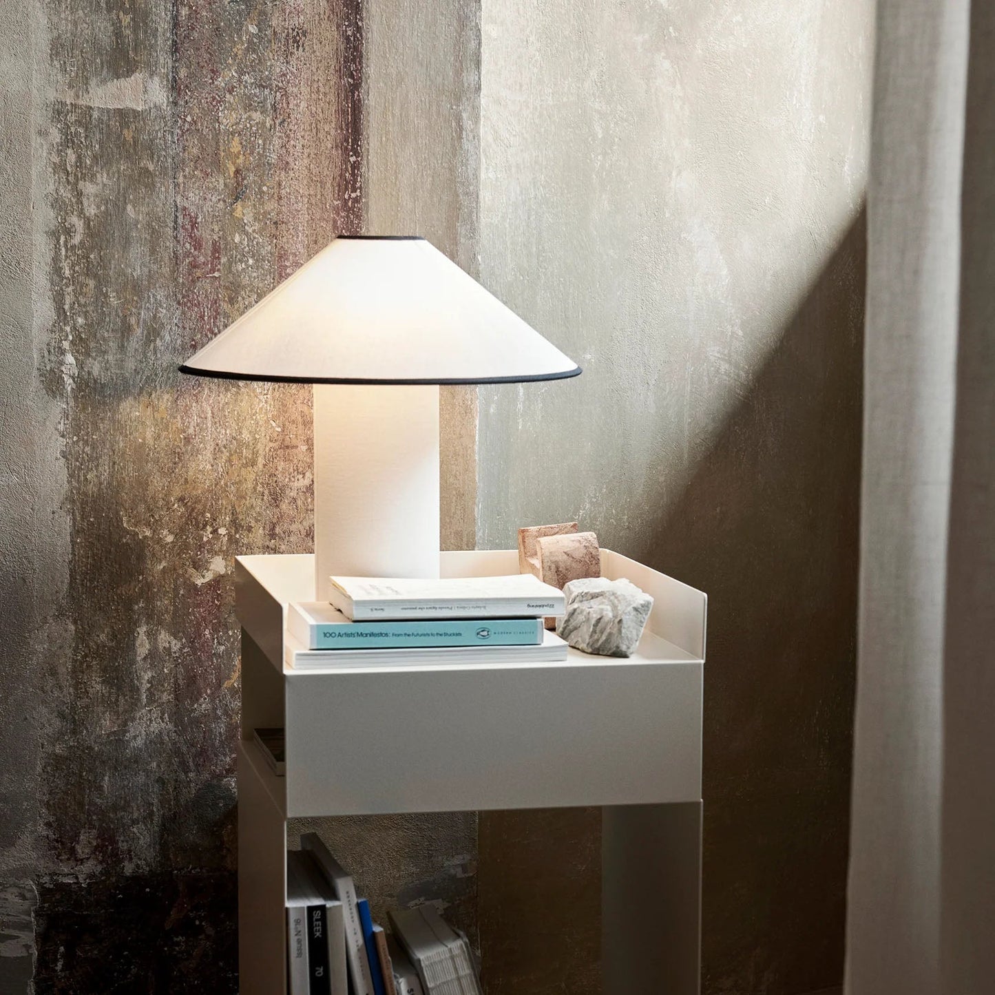 Fabric Table Lamp | Metal & Fabric | Red or Black with White Shade