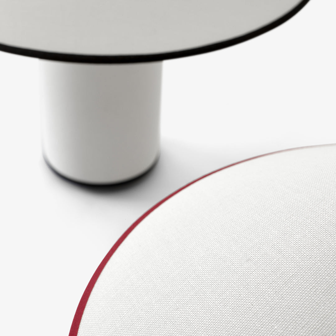 Fabric Table Lamp | Metal & Fabric | Red or Black with White Shade