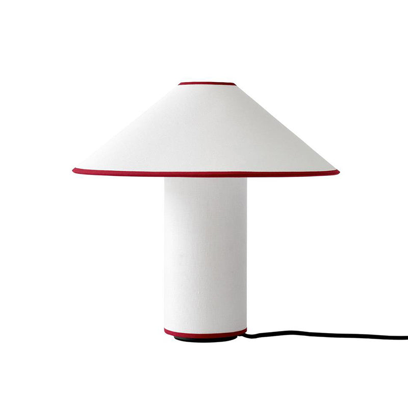 Fabric Table Lamp | Metal & Fabric | Red or Black with White Shade