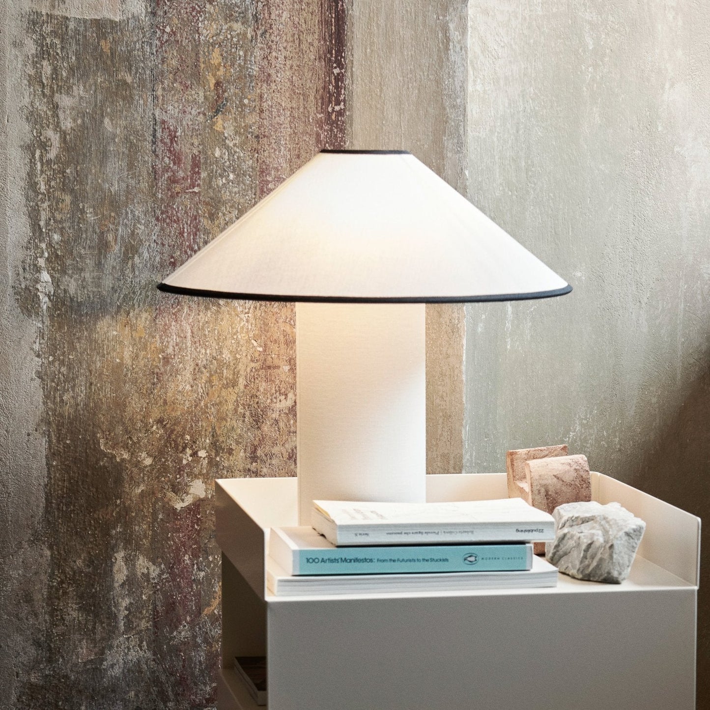 Fabric Table Lamp | Metal & Fabric | Red or Black with White Shade