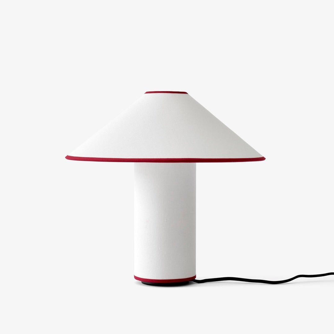 Colette Table Lamp | Art Deco Design | Red Wine Base & White Shade