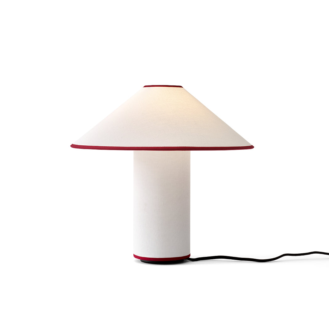 Colette Table Lamp | Art Deco Design | Red Wine Base & White Shade
