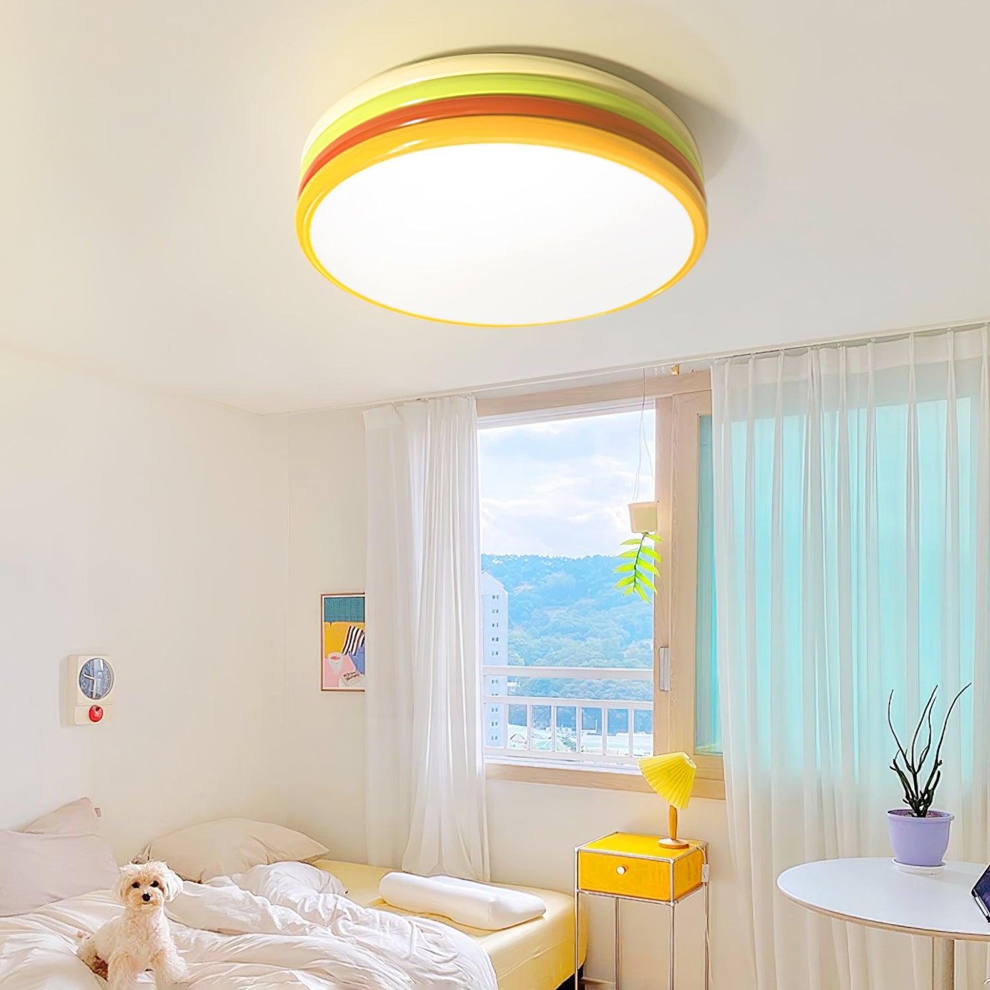 Color Stack Ceiling Lamp | Acrylic & Metal | White, Green, Red, Yellow