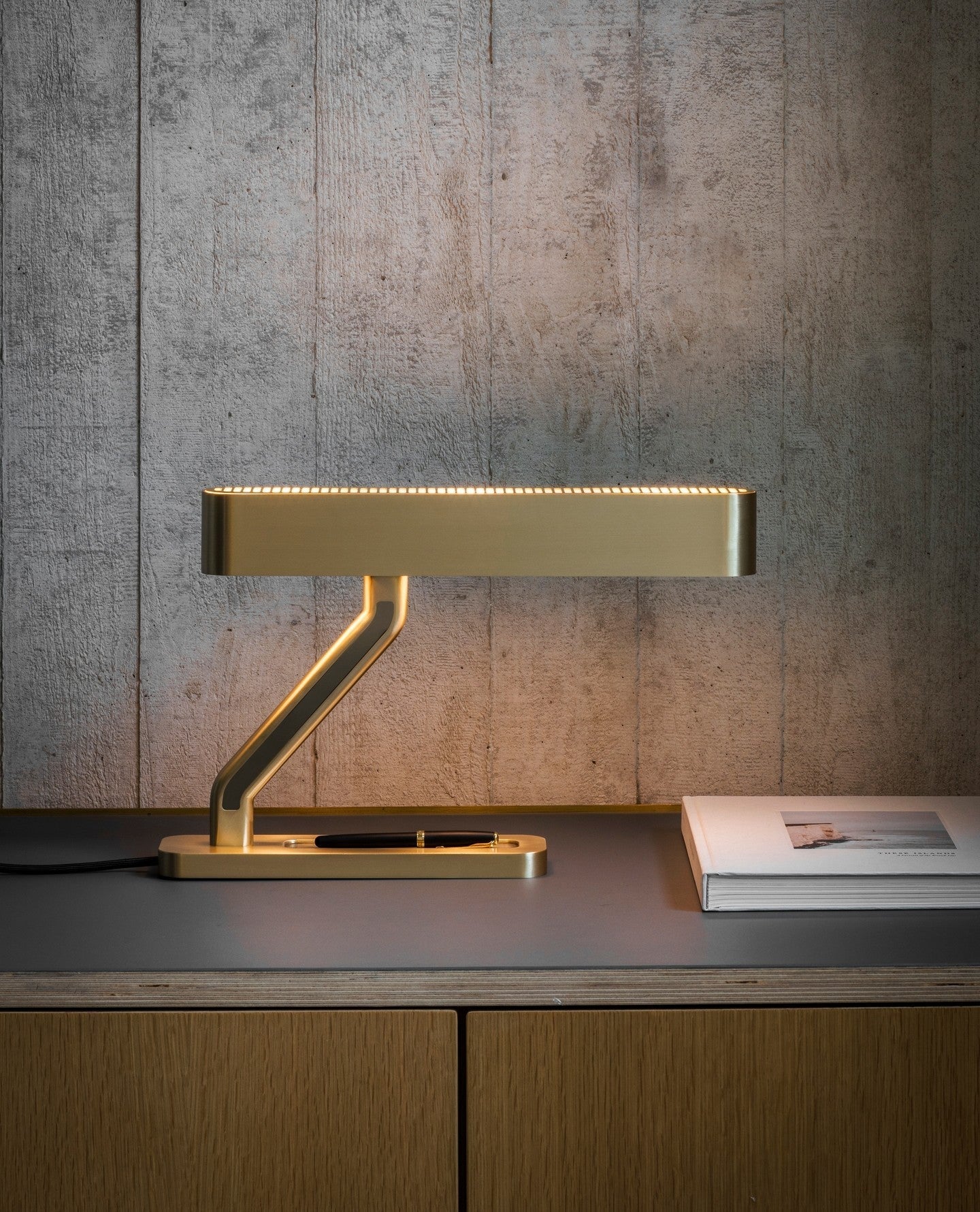 Colt Table Lamp | Brass, Acrylic | White Shade