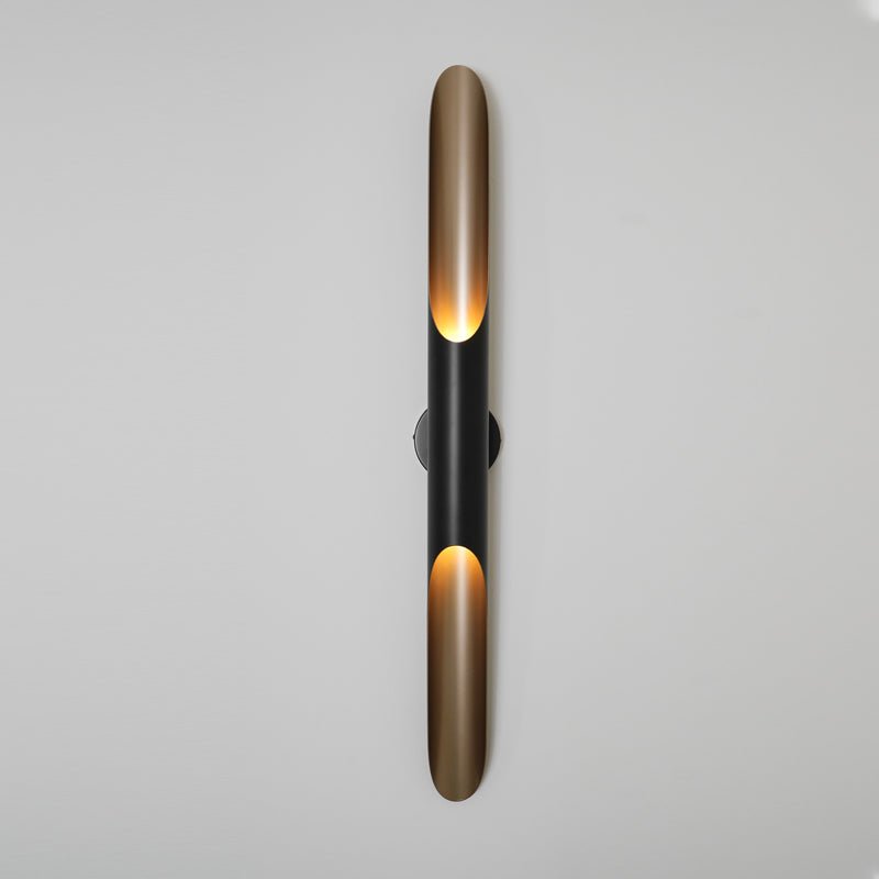 Coltrane Wall Sconce | Handmade Steel | Matte Black & Gold | Set of 2