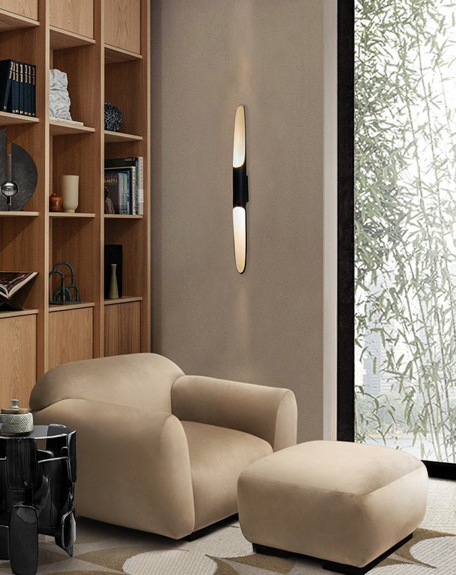 Coltrane Wall Sconce | Handmade Steel | Matte Black & Gold | Set of 2