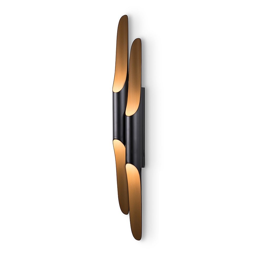 Coltrane Wall Sconce | Handmade Steel | Matte Black & Gold | Set of 2