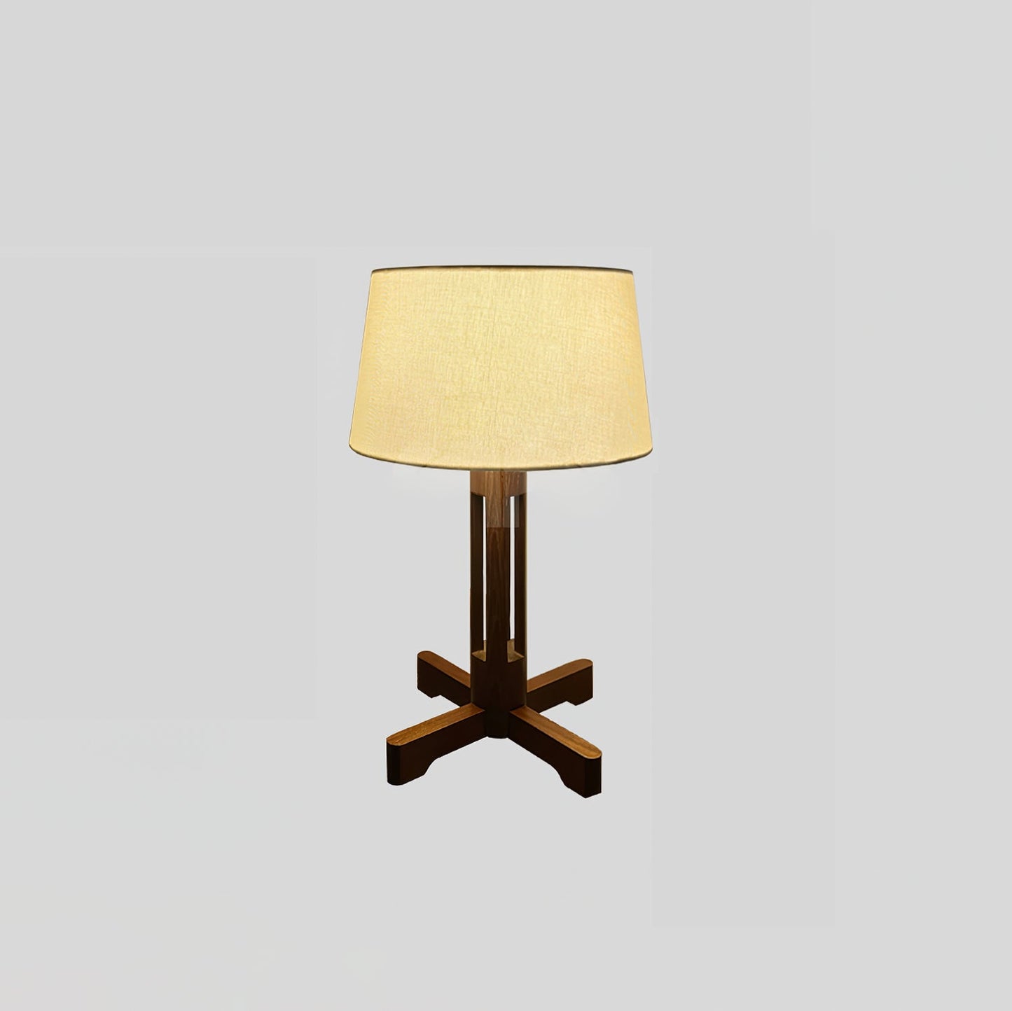 Compact Charm Table Lamp | Wood & Fabric | Walnut or Wood Color