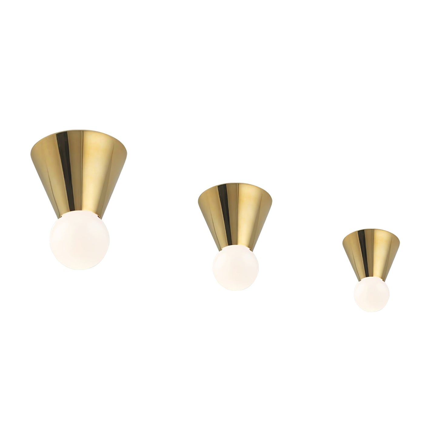 Conical Ceiling Lamp | Metal & Glass | White Shade