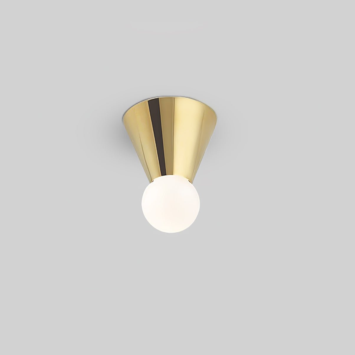 Conical Ceiling Lamp | Metal & Glass | White Shade
