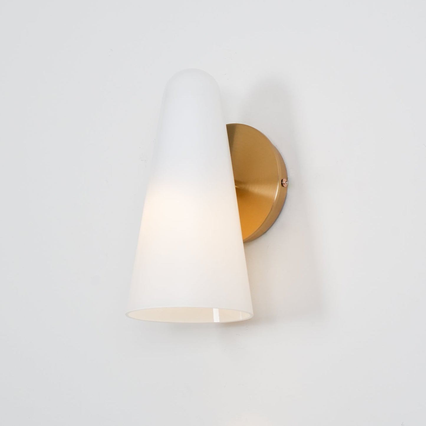 Conical Glass Wall Lamp | Iron, Metal & Glass | Gold, Nickel, Black Finishes