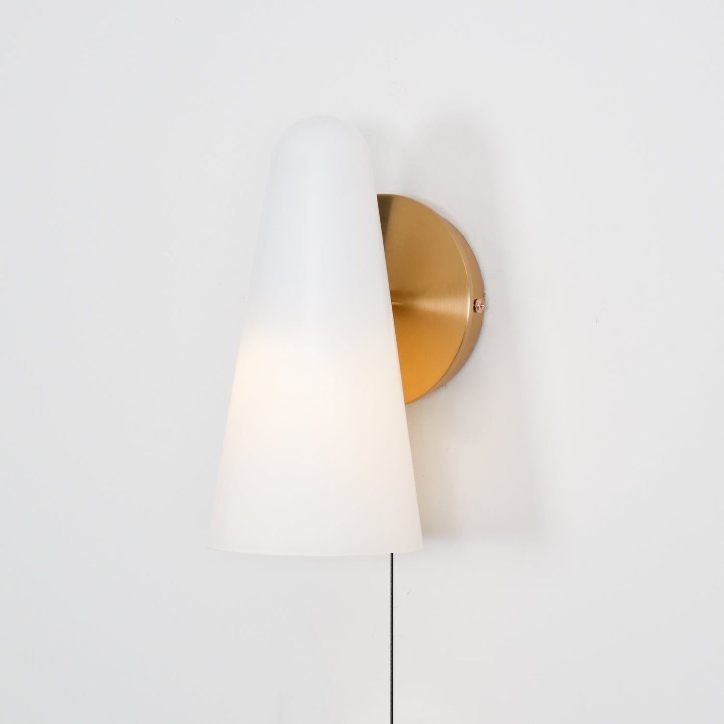 Conical Glass Wall Lamp | Iron, Metal & Glass | Gold, Nickel, Black Finishes