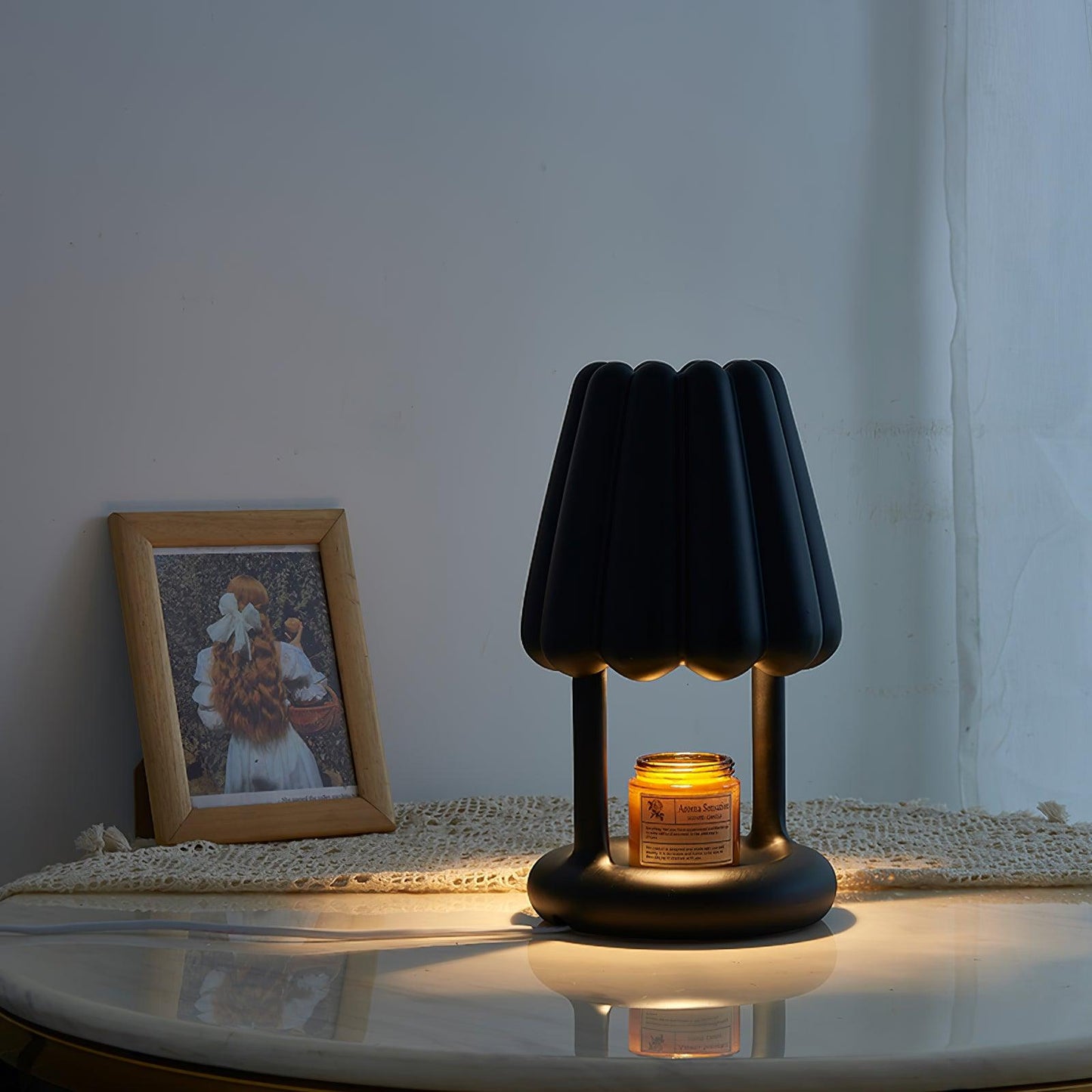 Coral Ice Cream Table Lamp | Flocking Resin | Red, Green, Dark Blue