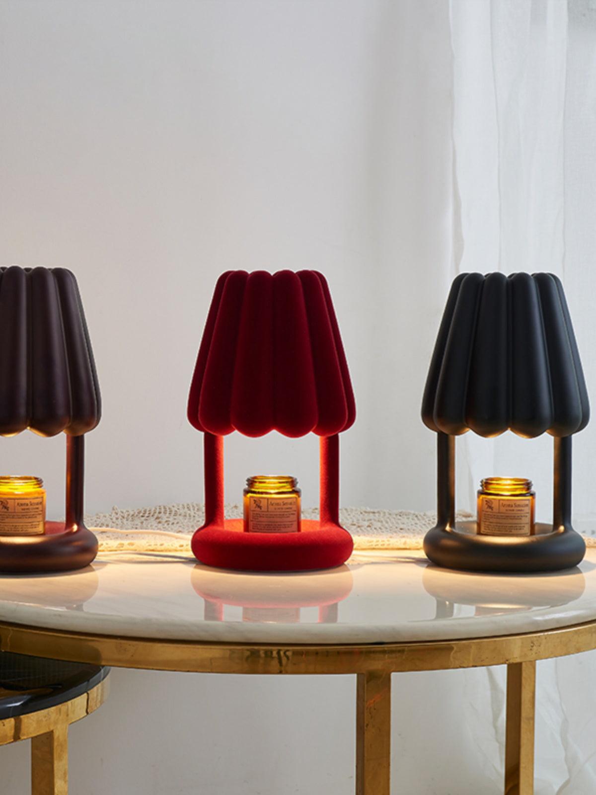 Coral Ice Cream Table Lamp | Flocking Resin | Red, Green, Dark Blue