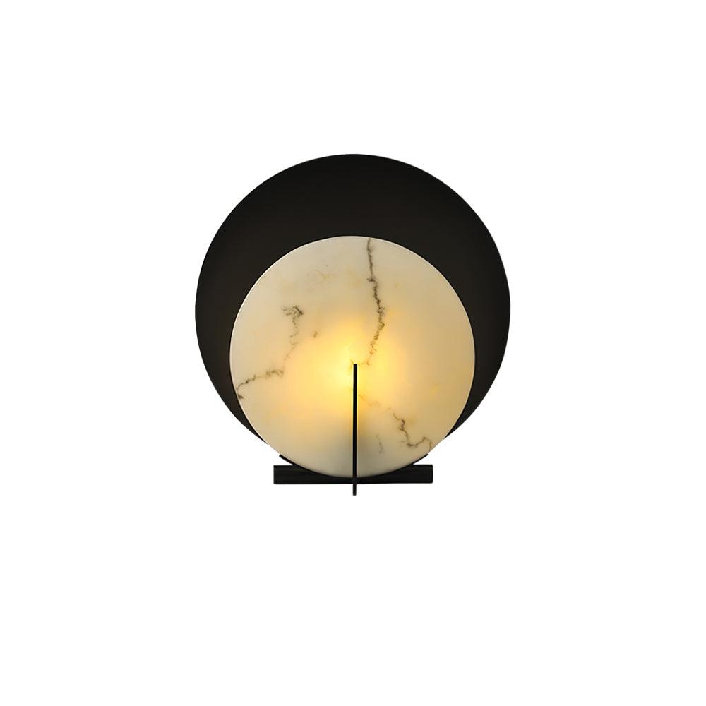 Corbett Asteria Table Lamp | Vintage Carbon Steel & Alabaster | Black & White