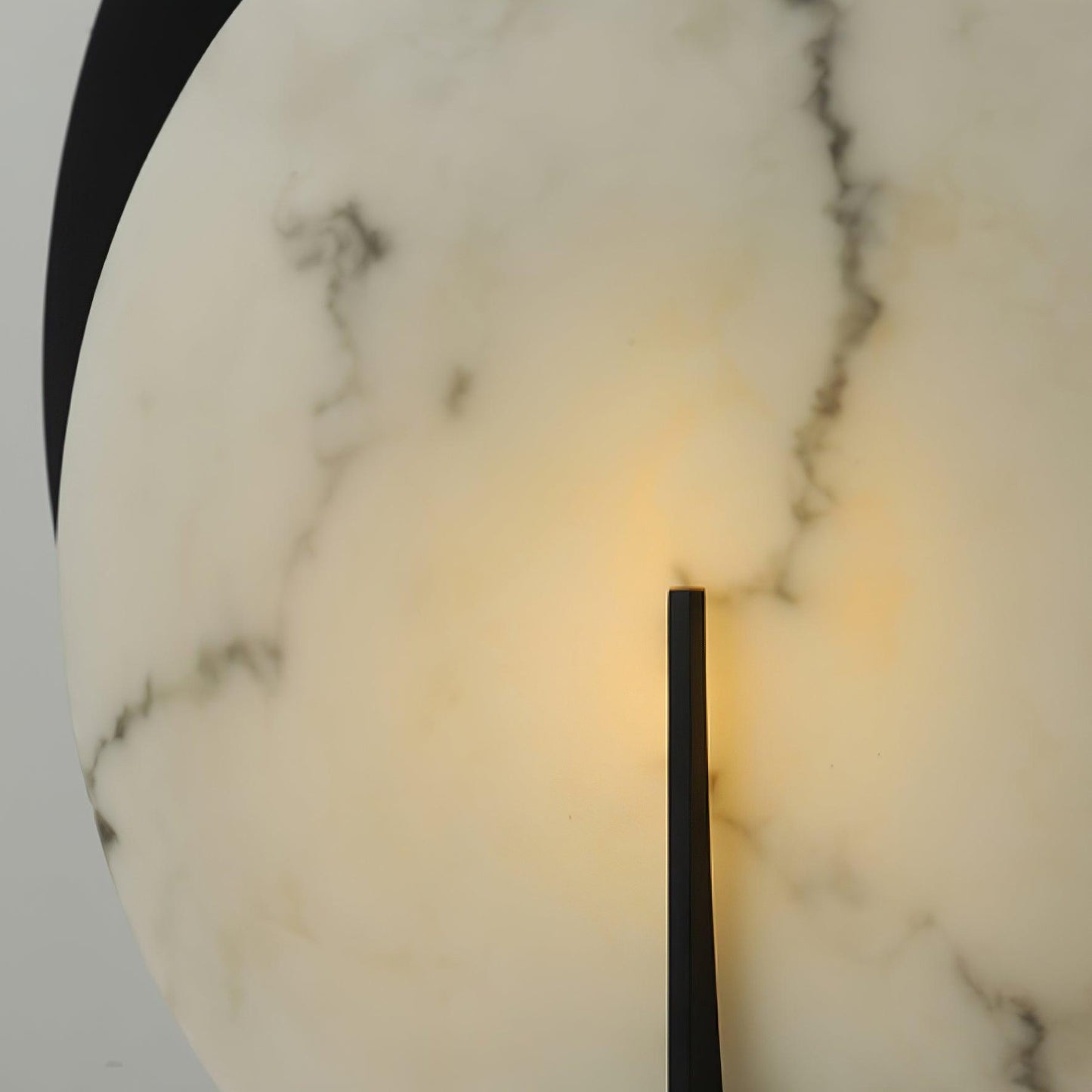 Corbett Asteria Table Lamp | Vintage Carbon Steel & Alabaster | Black & White
