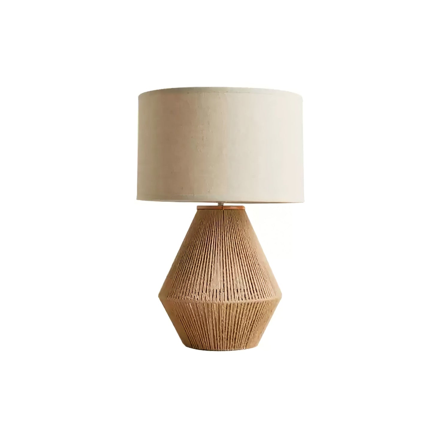Cordis Loom Table Lamp | Hemp Rope & Fabric | White Shade