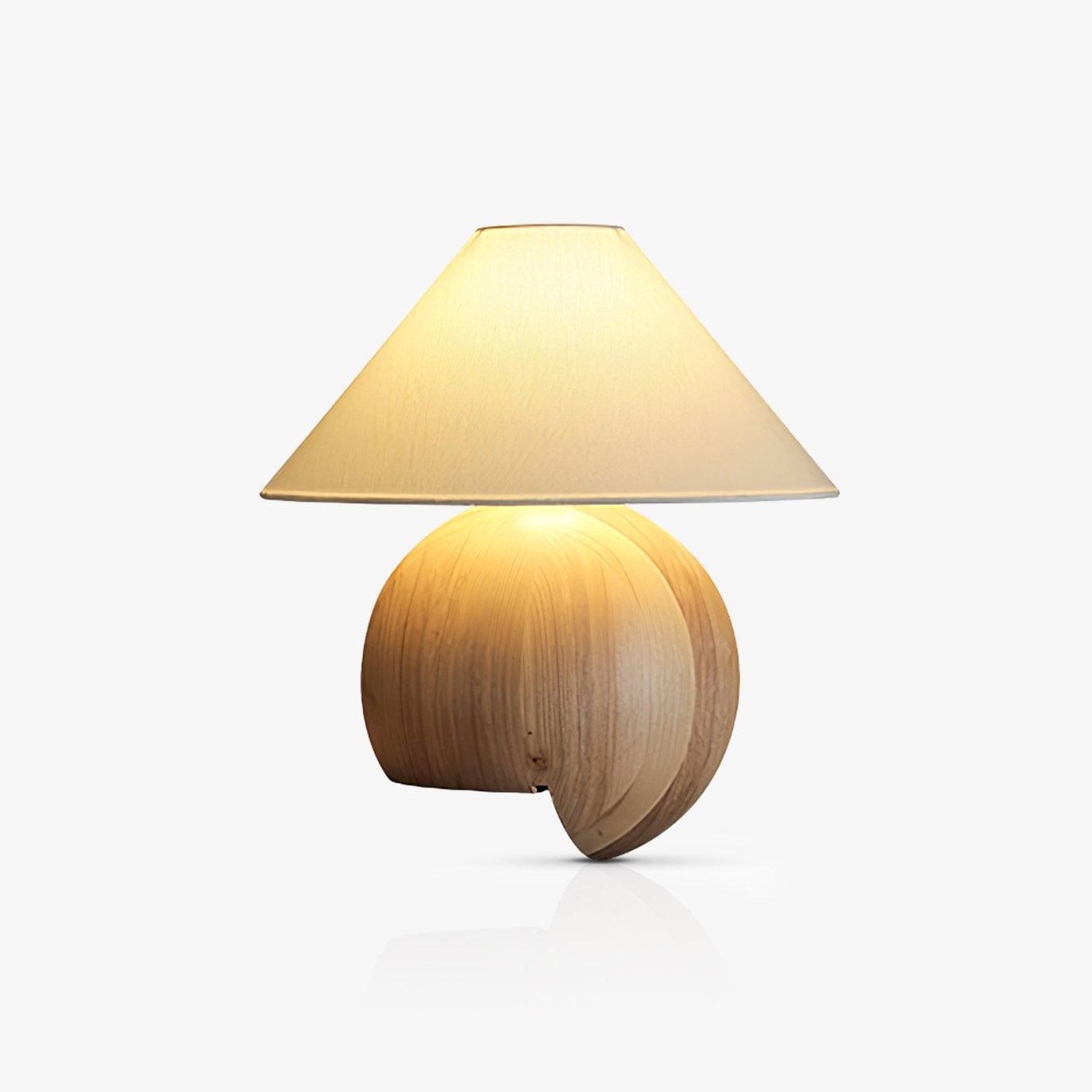 Corner Log Table Lamp | Hand-Polished Solid Wood | Walnut Color