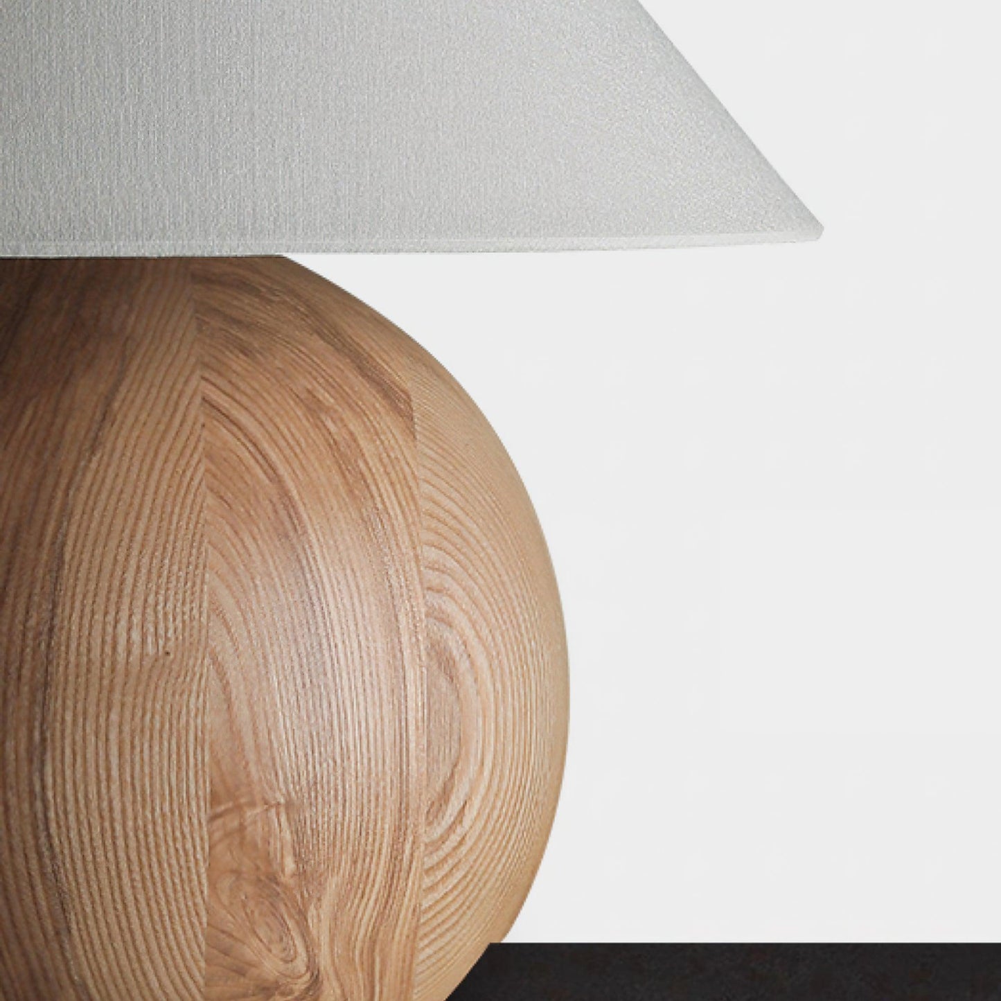 Corner Log Table Lamp | Hand-Polished Solid Wood | Walnut Color