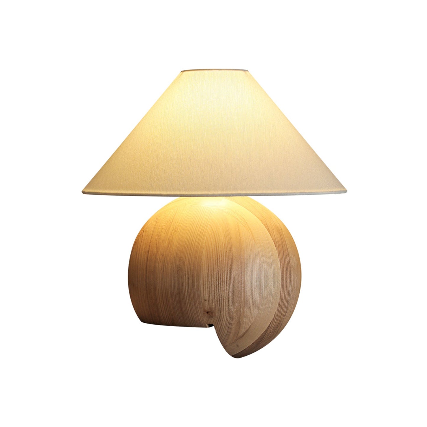Corner Log Table Lamp | Hand-Polished Solid Wood | Walnut Color