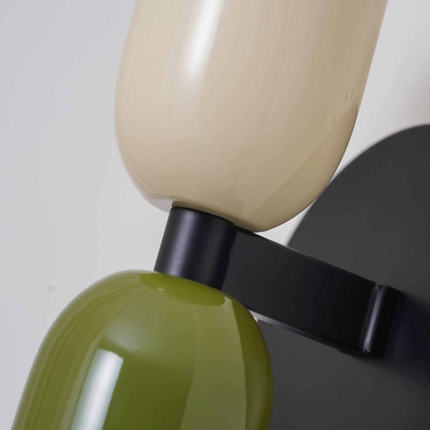 Wall-Mounted Double Plug-In Lamp | Metal | Black & Multi-Color Shades