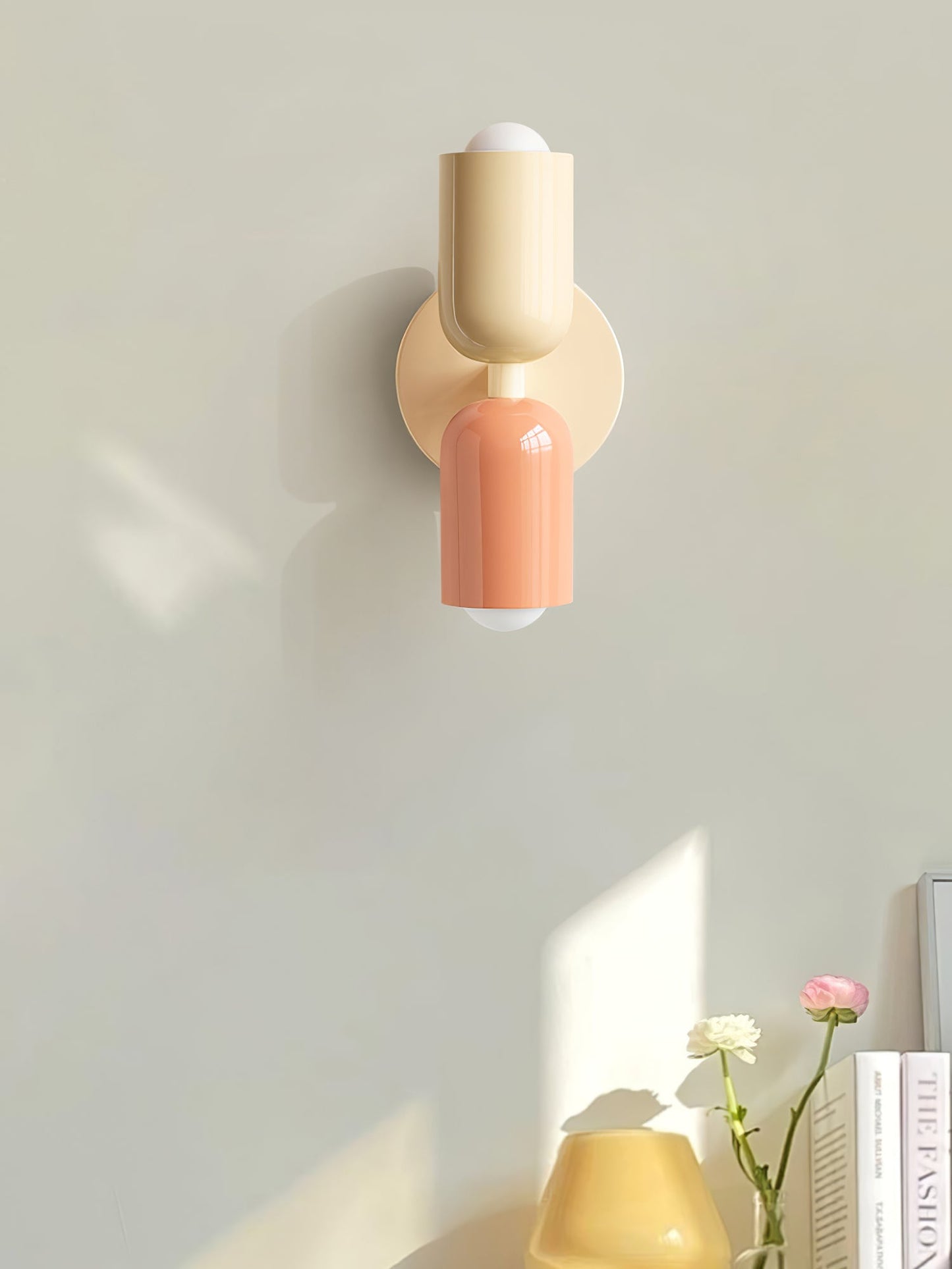 Wall-Mounted Double Plug-In Lamp | Metal | Black & Multi-Color Shades