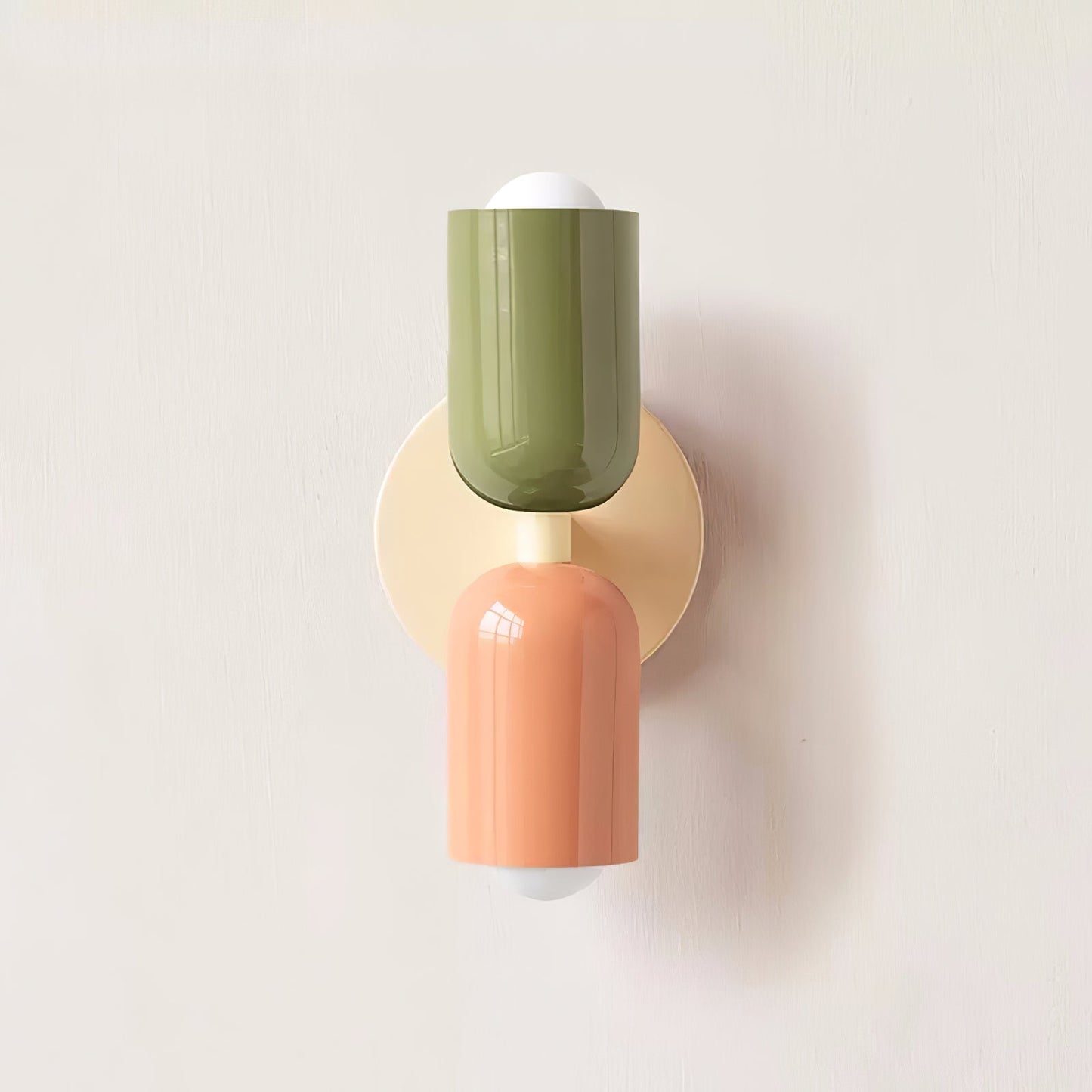 Wall-Mounted Double Plug-In Lamp | Metal | Black & Multi-Color Shades
