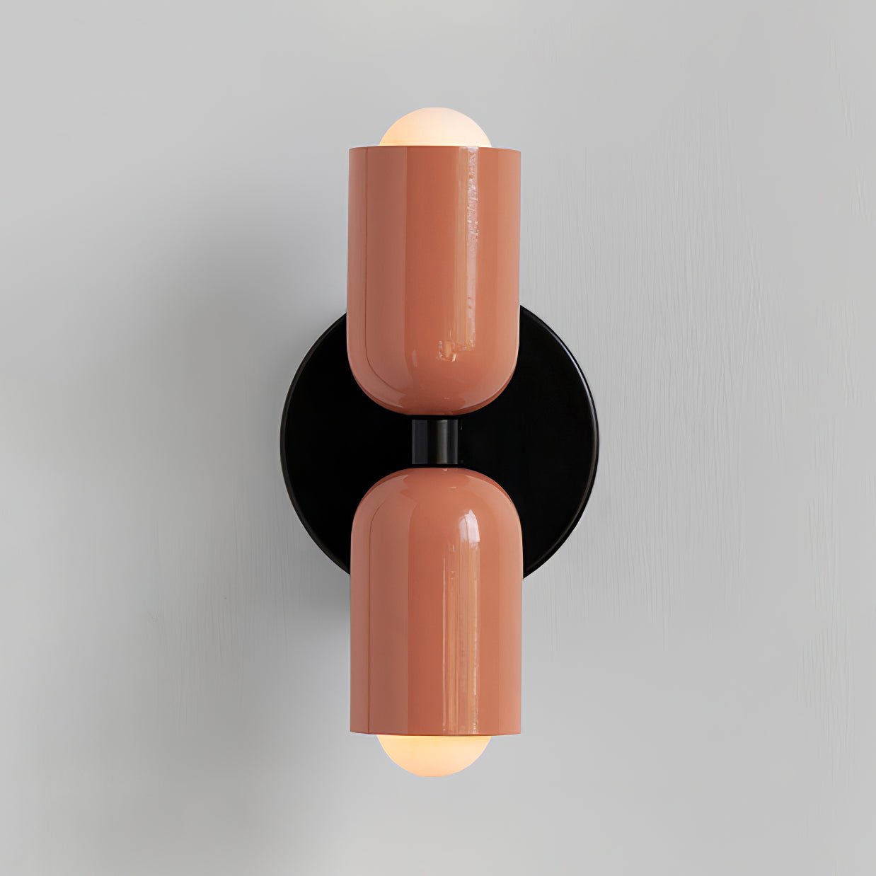 Wall-Mounted Double Plug-In Lamp | Metal | Black & Multi-Color Shades