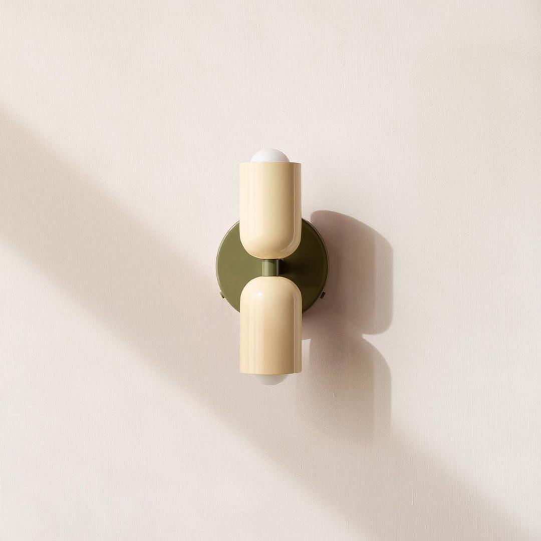 Wall-Mounted Double Plug-In Lamp | Metal | Black & Multi-Color Shades