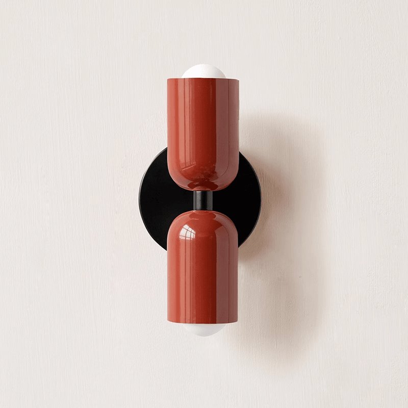 Wall-Mounted Double Wall Lamp | Metal | Set of 2 | Black & Various Colors