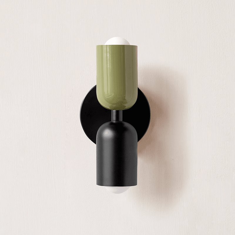 Wall-Mounted Double Wall Lamp | Metal | Set of 2 | Black & Various Colors