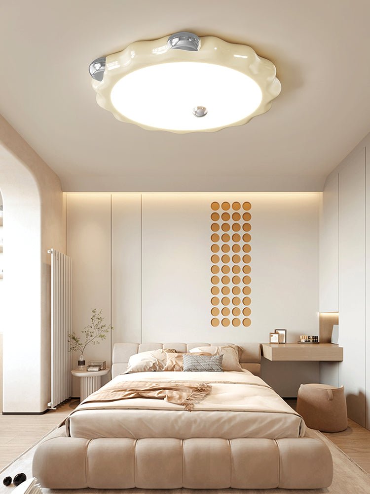 Cream Puff Ceiling Light | Metal & PVC | White