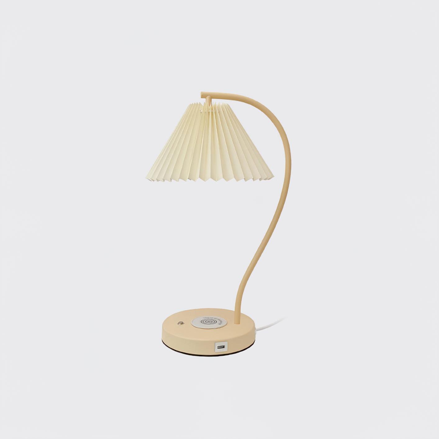 Crescini Table Lamp | Pleated Shade | White