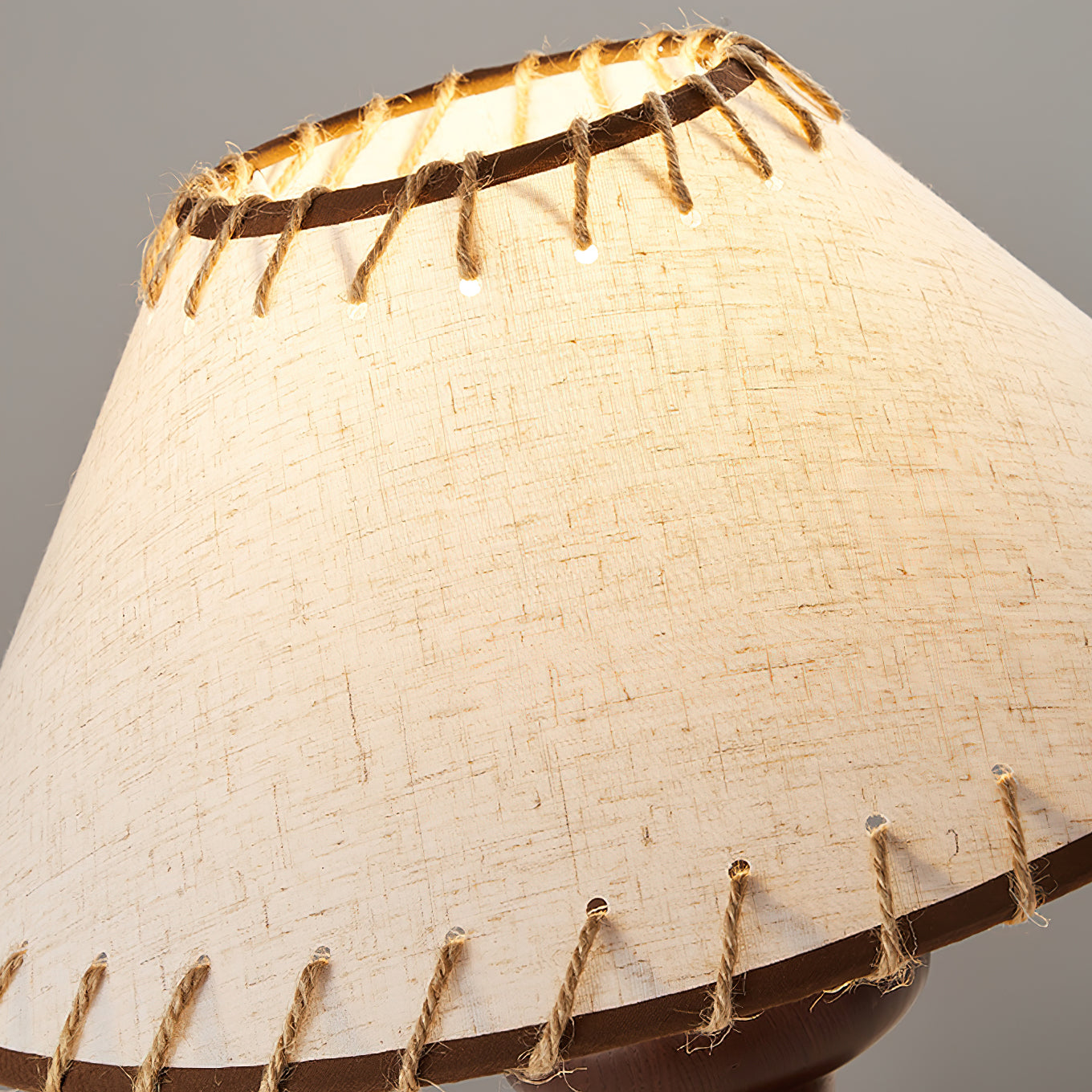 Crigler Table Lamp | Walnut Wood & Beige Fabric | Retro Design