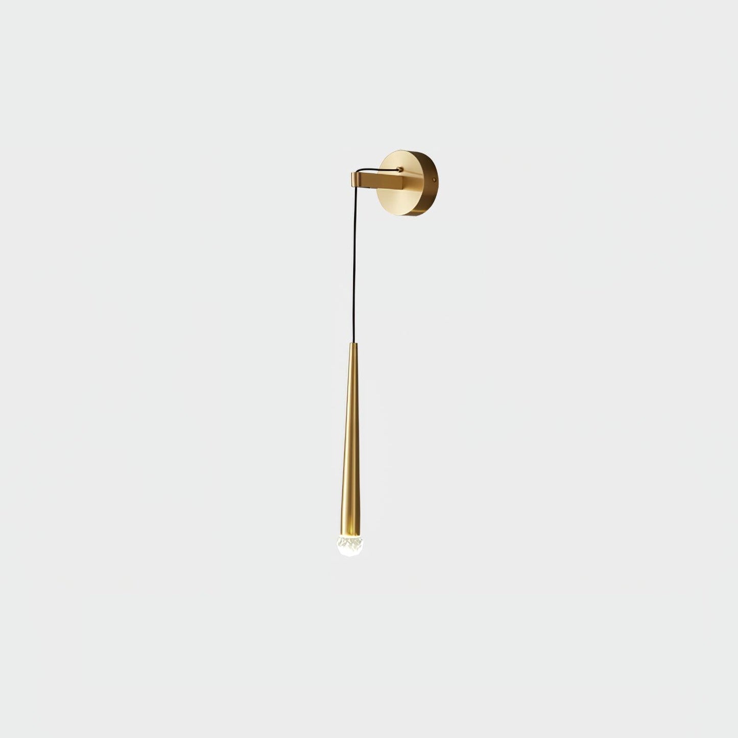 Crystal Wall Lamp | Conical Design | Brass or Black