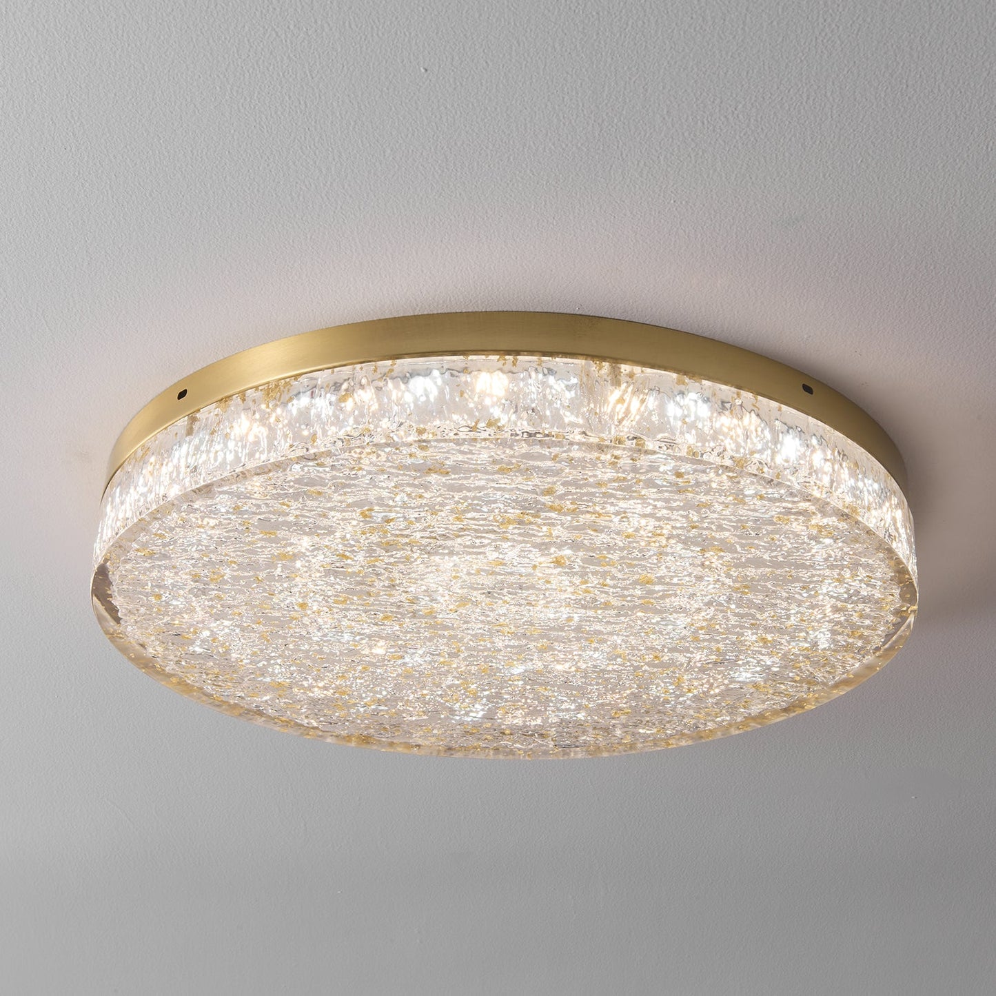 Crystal Core Ceiling Lamp | Brass & Resin | Warm/Neutral/Cool Light