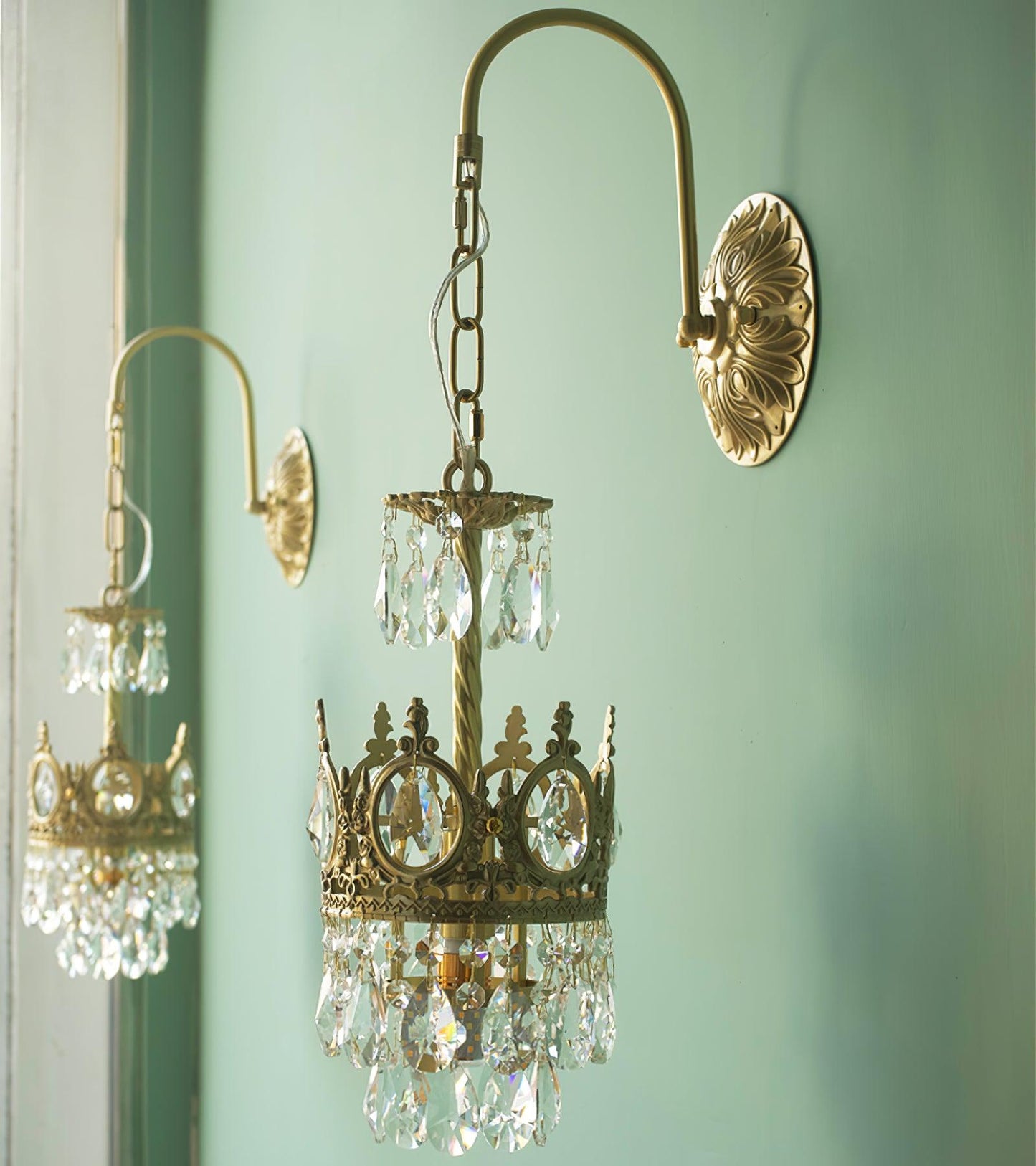 Crystal Crown Wall Light | Crystal & Iron | Copper Plated