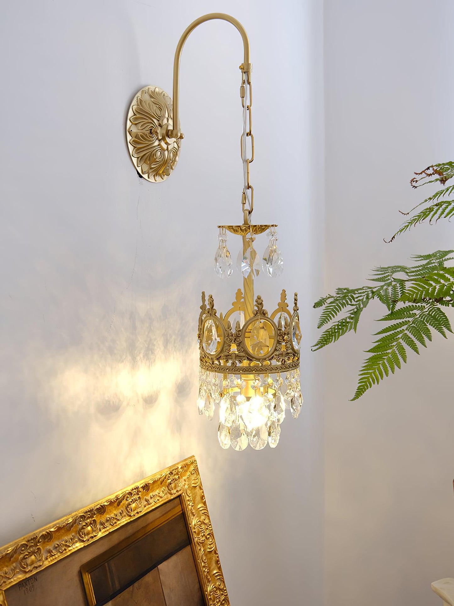 Crystal Crown Wall Light | Crystal & Iron | Copper Plated