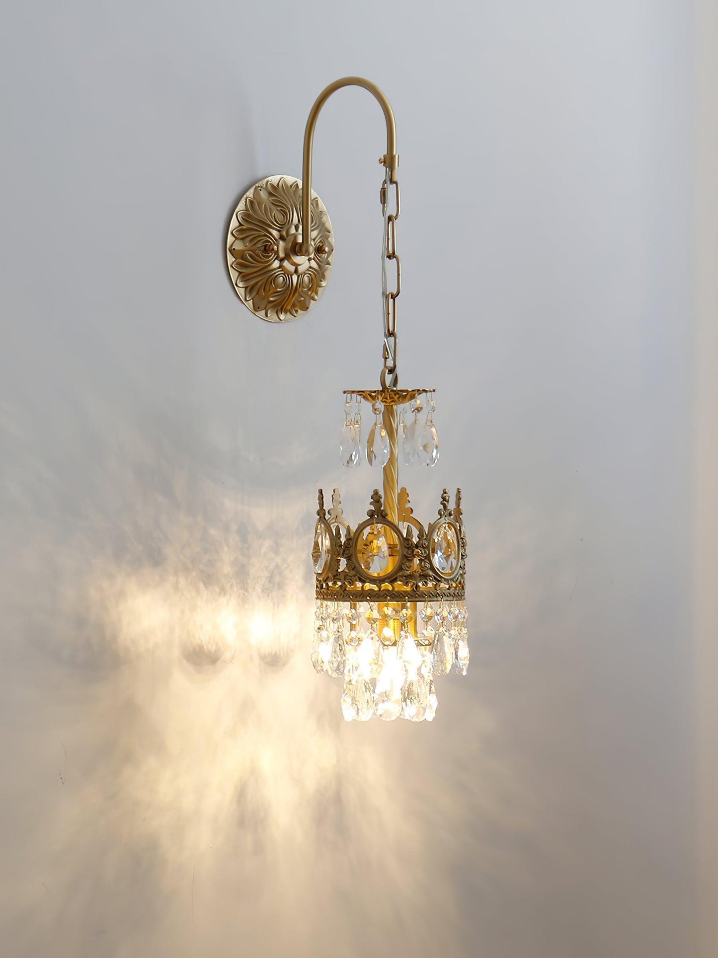 Crystal Crown Wall Light | Crystal & Iron | Copper Plated