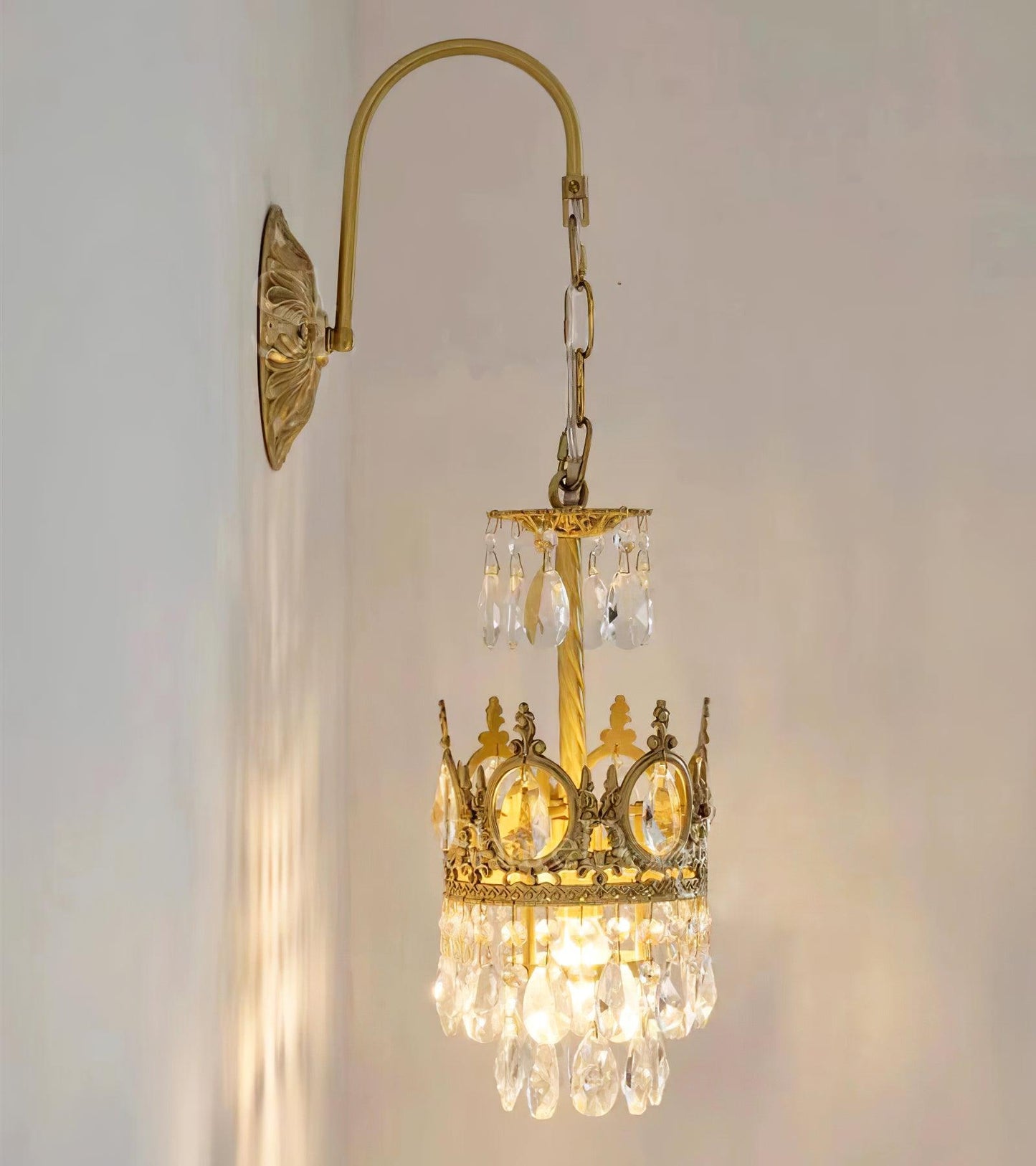 Crystal Crown Wall Light | Crystal & Iron | Copper Plated