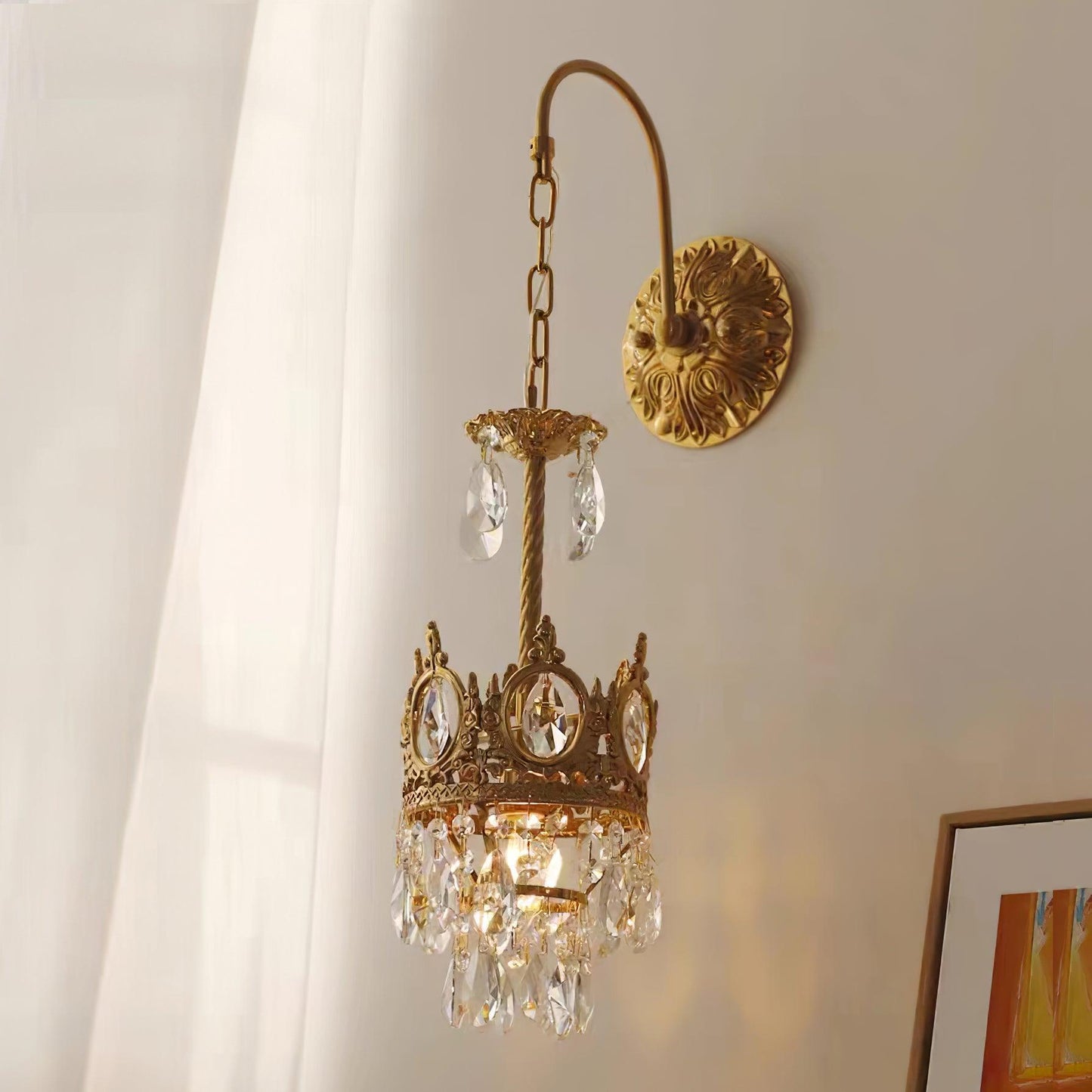 Crystal Crown Wall Light | Crystal & Iron | Copper Plated