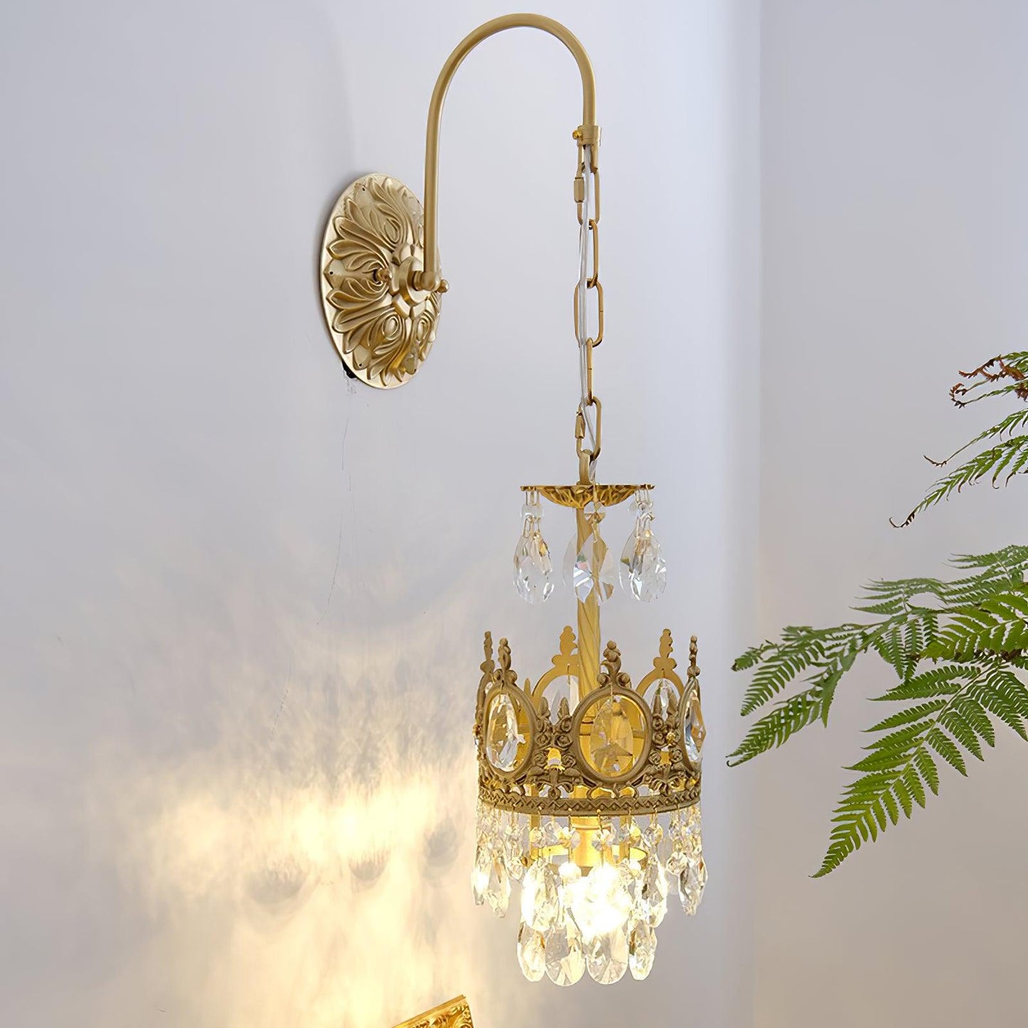 Crystal Crown Wall Light | Crystal & Iron | Copper Plated