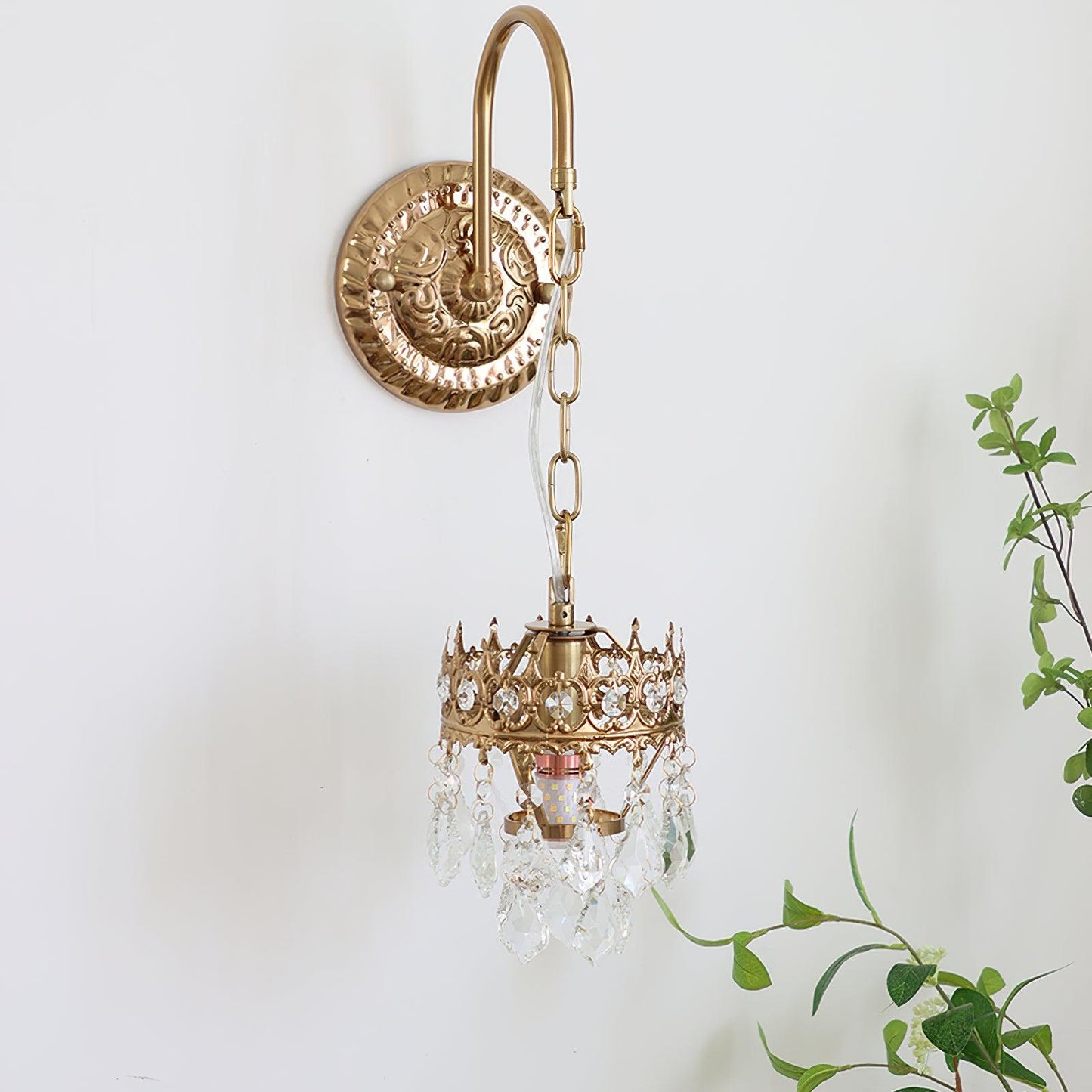 Crystal Crown Sconce | Crystal & Iron | Copper Plated